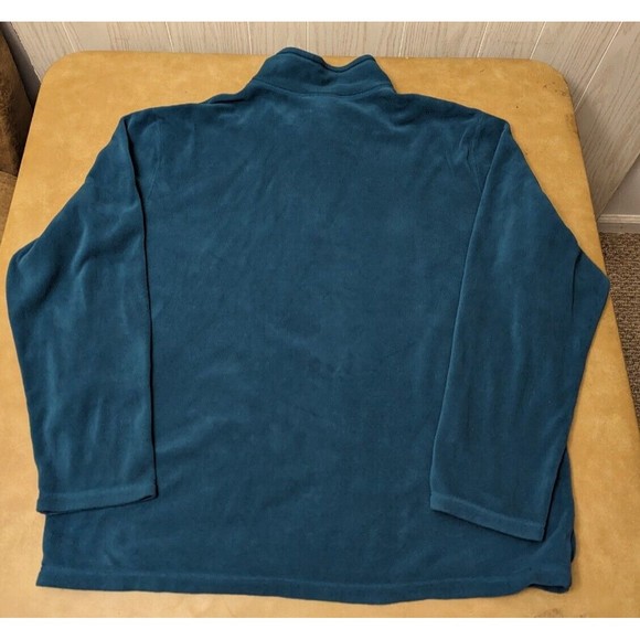 The North Face Mens XL Sweater Jacket in Teal Navy 1/4 Zip Fleece Pullover - Picture 2 of 8